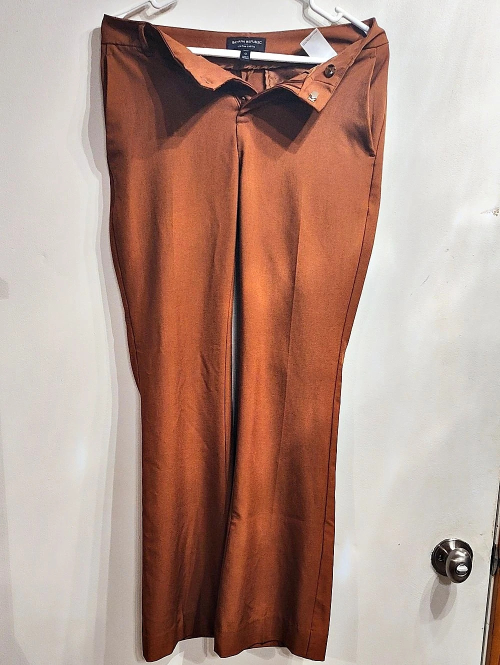 Banana Republic Sculpted Stretch Trouser Pant Wide Leg Pants Brown Size 0